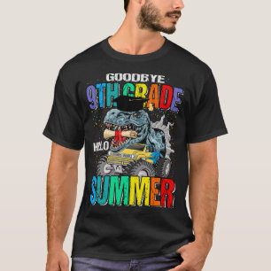 T-shirt Goodbye 9th Grade Hello Summer Monster Truck Dinos