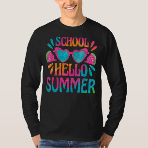 T-shirt Goodbye School Hello Summer Heart Glasses En Summ