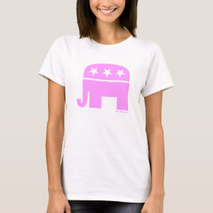 T-shirt GOP républicain fier d'éléphant rose de femme