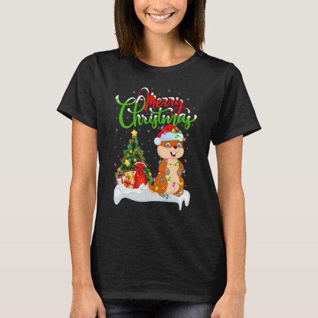 T-shirt Gopher   Xmas Decorations Santa Gopher Christmas (Devant)