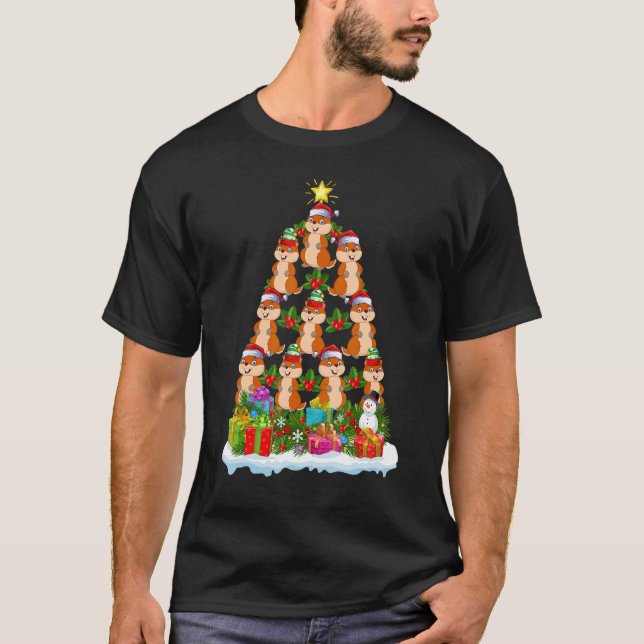 T-shirt Gopher   Xmas Holiday   Gopher Christmas Tree (Devant)