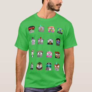 T-shirt gophers golang sticker pack