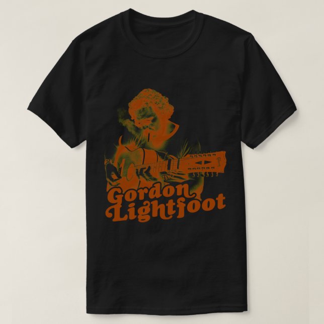 T-shirt Gordon Lightfoot )) (Retro Folk Rock Icon Classic (Design devant)