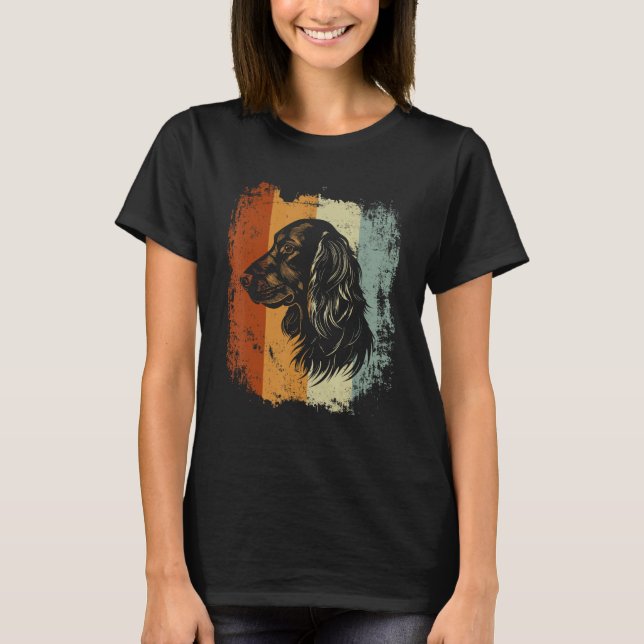 T-shirt Gordon Setter Dog Retro Design (Devant)