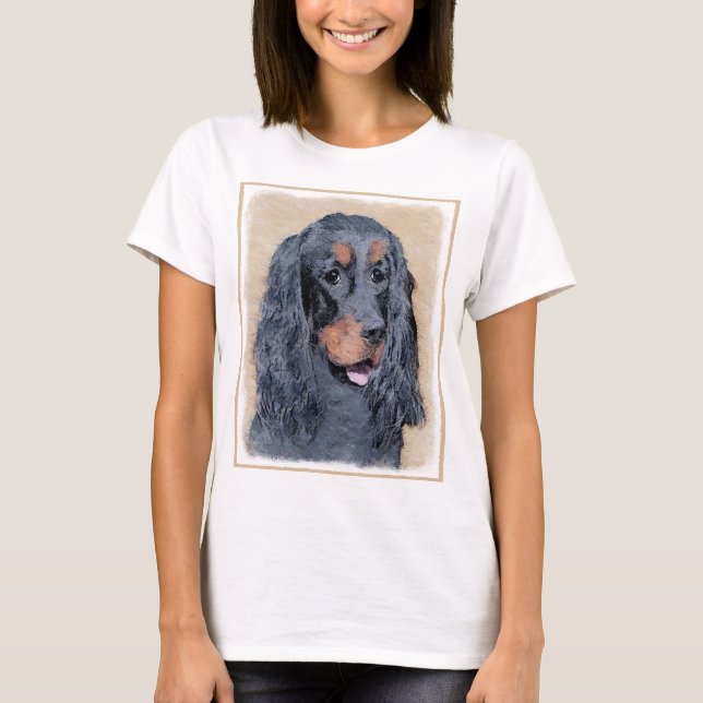 T-shirt Gordon Setter Peinture - Joli art original chien (Devant)