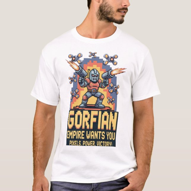 T-shirt Gorfian Empire Retro Arcade Art (Devant)