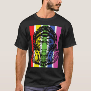T-shirt Gorilla avec masque à gaz Rainbow Spritz Graffiti