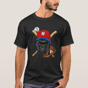 T-shirt Gorilla Baseball Gorilla Amateurs de Baseball Joue