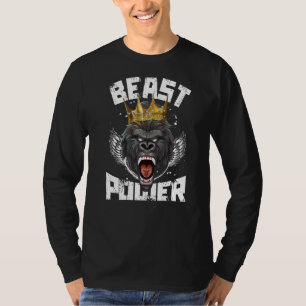 T-shirt Gorilla Beast Power Motivation Bodybuilding Gym Wo