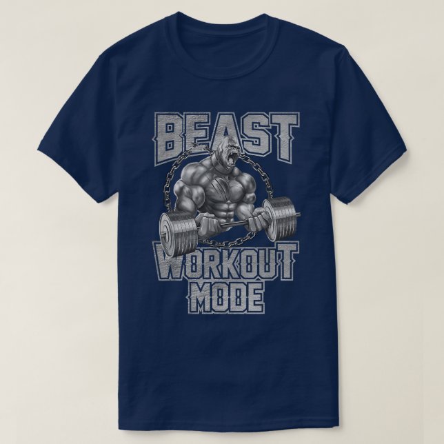 T-shirt Gorilla Beast Workout Mode Motivation Bodybuilding (Design devant)