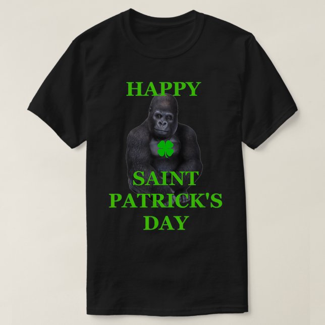 T-shirt Gorilla de la fête Saint-Patricks (Design devant)