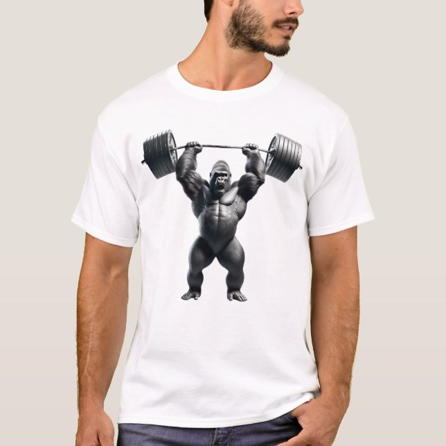 T-shirt Gorilla Deadlift Poids Levant Drôle Fitness (Devant)