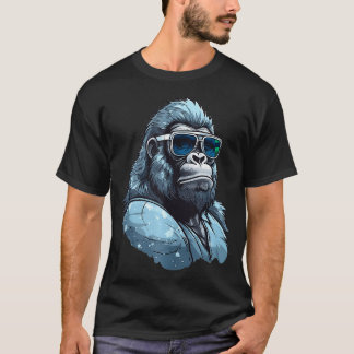 T-shirt Gorilla Face À La Colère Croissante Effrayant Silv