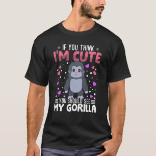 T-shirt Gorilla Heart Saint Valentin Animal pour femmes Ki