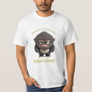 T-shirt Gorilla Je ne suis pas têtu Mon chemin est toujour
