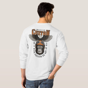 T-shirt Gorille Américain Motocyclette Motard Vintage Aigl