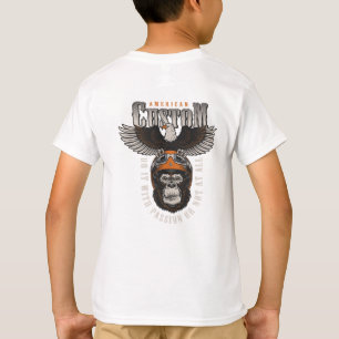 T-shirt Gorille Américain Motocyclette Motard Vintage Aigl