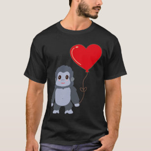 T-shirt Gorille Avec Coeur Balloon Valentines Jour Amour G
