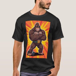 T-shirt Gorille Bodybuilder Haltérophile Pop Art Cartoon