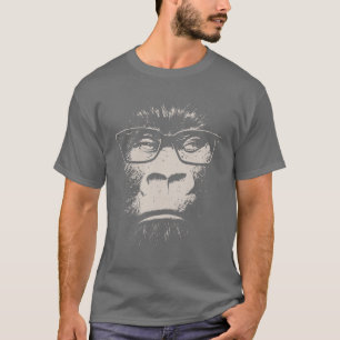 T-shirt Gorille de hippie avec des verres
