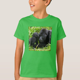T-shirt Gorille des montagnes bébé embrasse un gorille dos