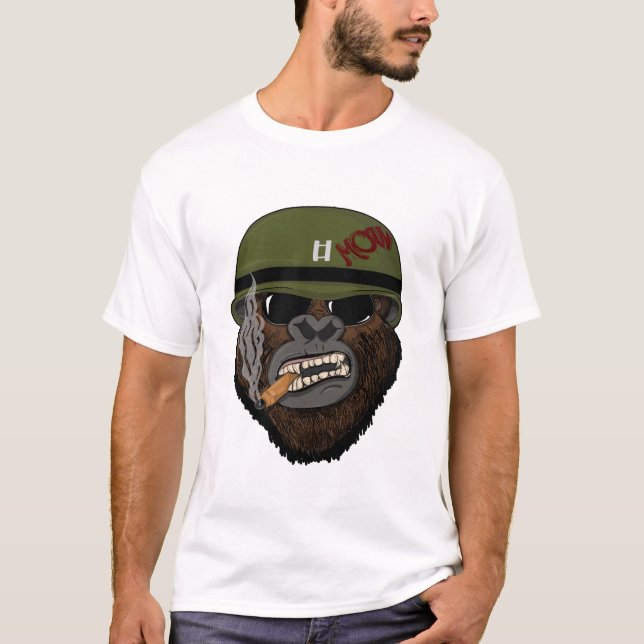 T-shirt Gorille Hipster Avec Lunettes Et Singe Drôle (Devant)