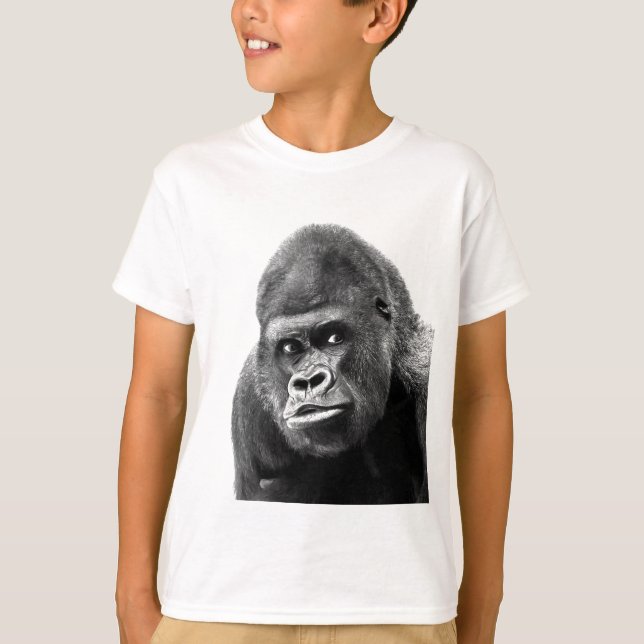 T-shirt Gorille noire blanche (Devant)