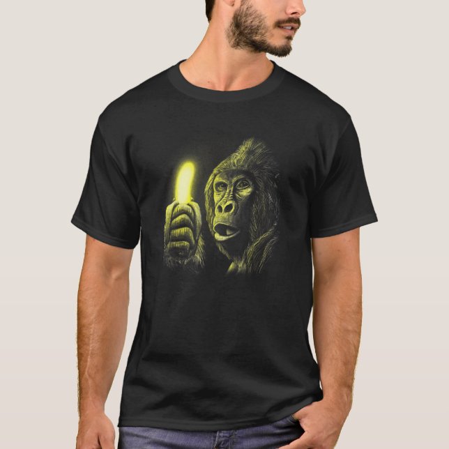 T-shirt Gorille portant banane drôle costume de singe sauv (Devant)