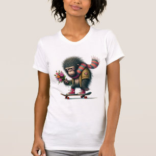 T-shirt Gorille sur un skateboard humoristique
