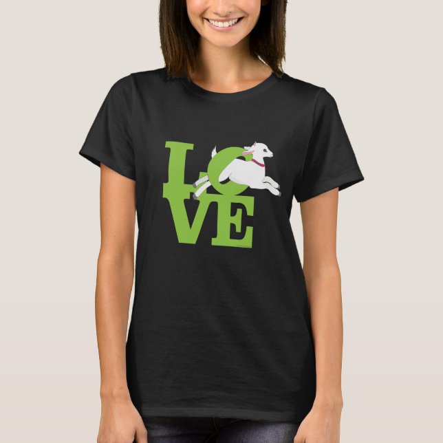 T-shirt GOT LOVER | Chèvre foncée VERTE LIME L O V E (Devant)