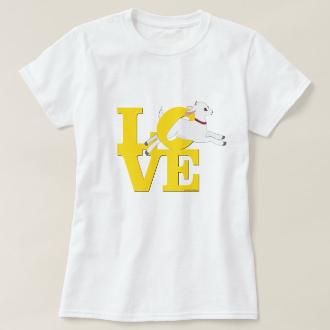 T-shirt GOT LOVER | Chèvre JAUNE L O V E - Chèvre blanche (Design devant)