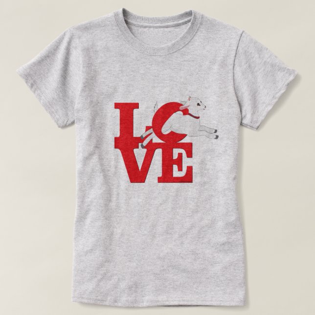 T-shirt GOT LOVER | Chèvre ROUGE L O V E - Chèvre blanche (Design devant)