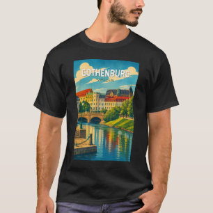 T-shirt Göteborg Suède Illustration Voyage Art Vintage