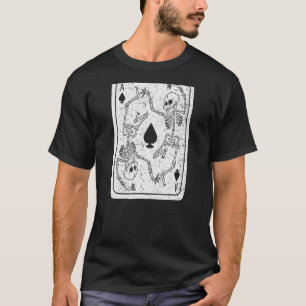 T-shirt Goth Ace De Pique Squelette Grunge Punk Satané Wi