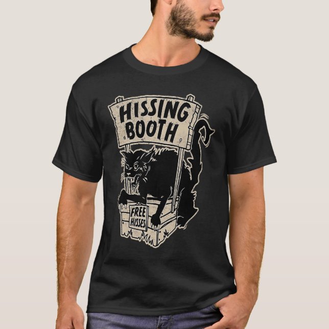 T-shirt Goth Black Chat Emballage Booth Pour Chat Moms & C (Devant)