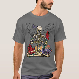 T-shirt Goth Cottagecore Dark Cottagegore Skeleton Fée F