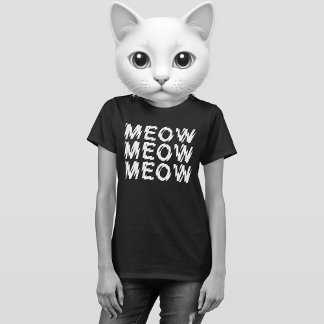 T-SHIRT GOTH PUNK MEOW MEOW MEOW MEOW SHIRT