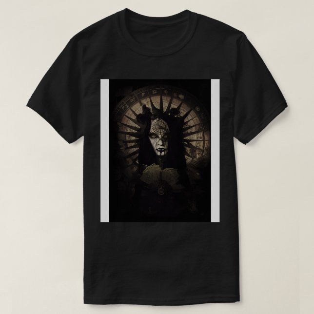 T-shirt Goth Style Tarot sinistre Roue De Fortune (Design devant)