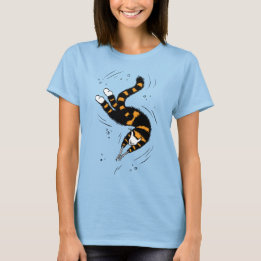 T-shirt Goth Swimming Cat Skeleton