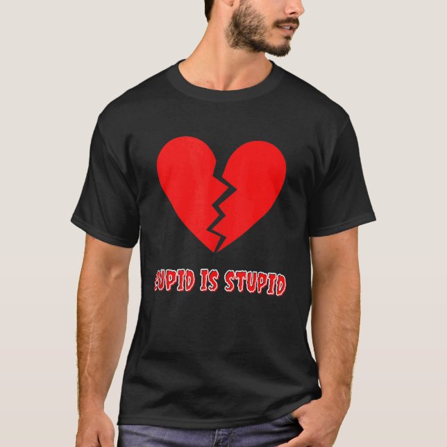 T-shirt Goth Valentine's Day Cupid is Stupid Emo Single (Devant)