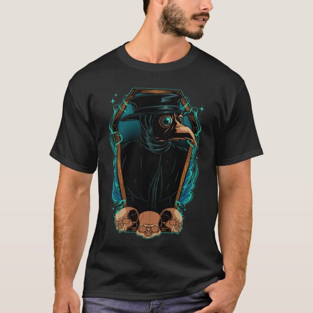 T-shirt Gothcore Steampunk Plague Doctor Dr in Coffin Medi (Devant)