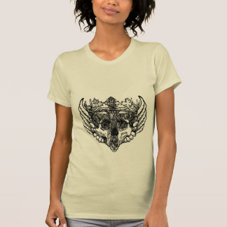 T-shirt Gothic,Alternative Style Skull With Cross Tee