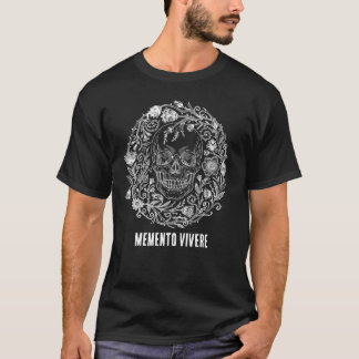 T-shirt Gothic Cottagecore Skull & Wildflower Illustration