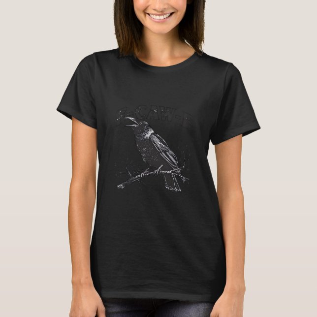 T-shirt Gothic Crow Humor F-Caw-F Funny Essential (Devant)