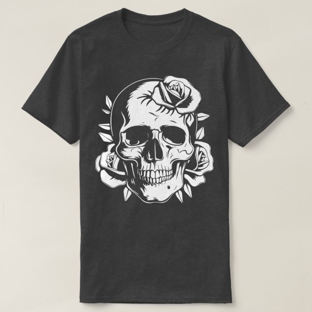 T-shirt gothique avec rose (Design devant)