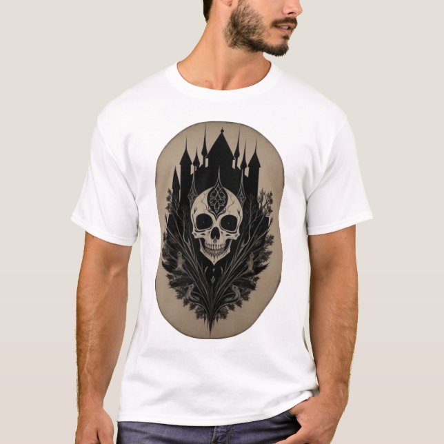 T-shirt gothique crâne déplaisant (Devant)