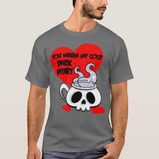 T-shirt Gothique Valentines Jour Café Crâne Emo 1