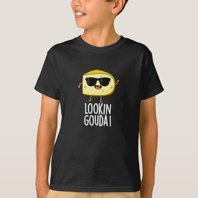 T-shirt Gouda Funny Cheese Pun Dark BG (Devant)