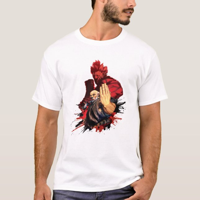 T-shirt Gouken contre Akuma (Devant)