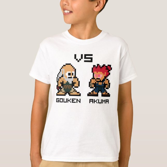 T-shirt Gouken VS Akuma 8 bits (Devant)
